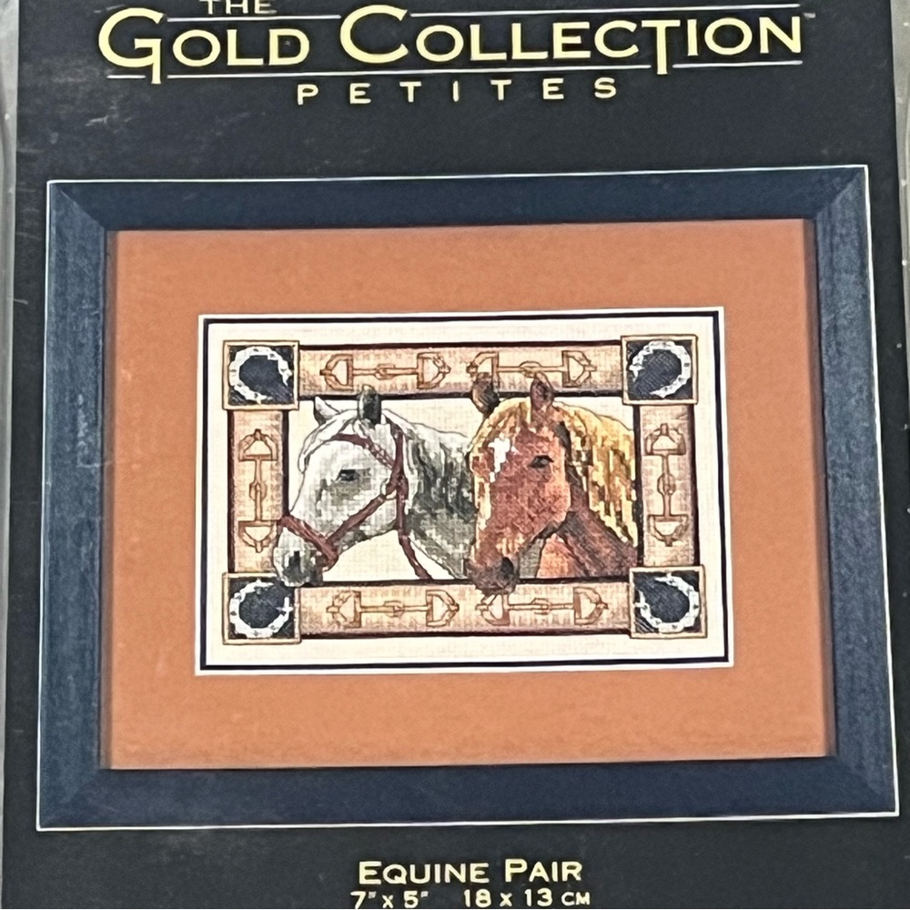 NWT Dimensions The Gold Collection Petites Equine Pair Counted Cross Stitch Kit - Picture 6 of 11